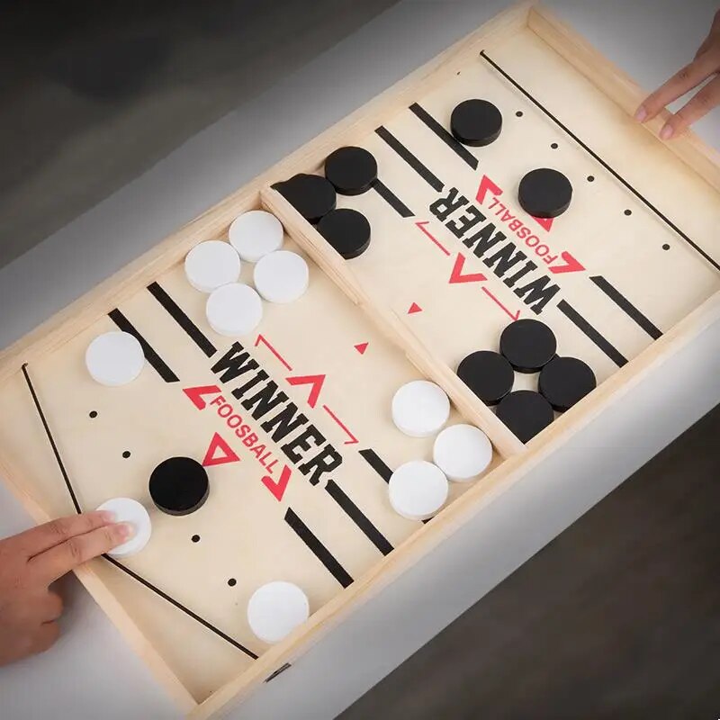 Board Game Jenga - เกมกระดานลูกฮ็อกกี้แบบเดินไปมาสำหรับเด็กเกมปาร์ตี้แบบสลิงเร็วเกมสำหรับเด็กผู้ใหญ่เกมสำหรับครอบครัวเดสก์ท็อปเกมกระดานต่อสู้