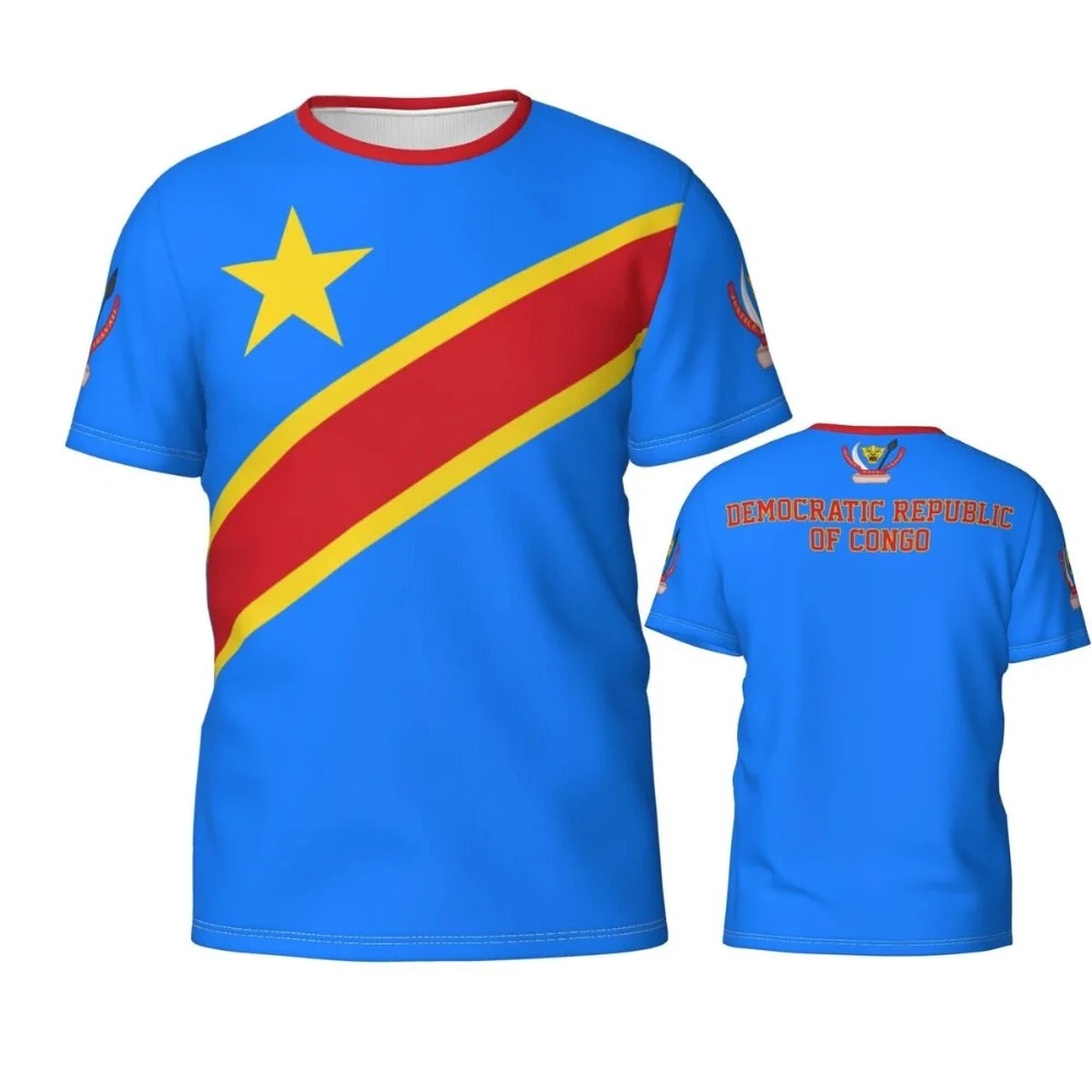 Board Game Jenga - ใหม่เสื้อยืดพิมพ์ลายธง congo 3D กราฟิกสัญลักษณ์ประจำชาติเสื้อผู้ชายแฟชั่นของขวัญวันชาติเสื้อยืดส่วนบุคคล2024