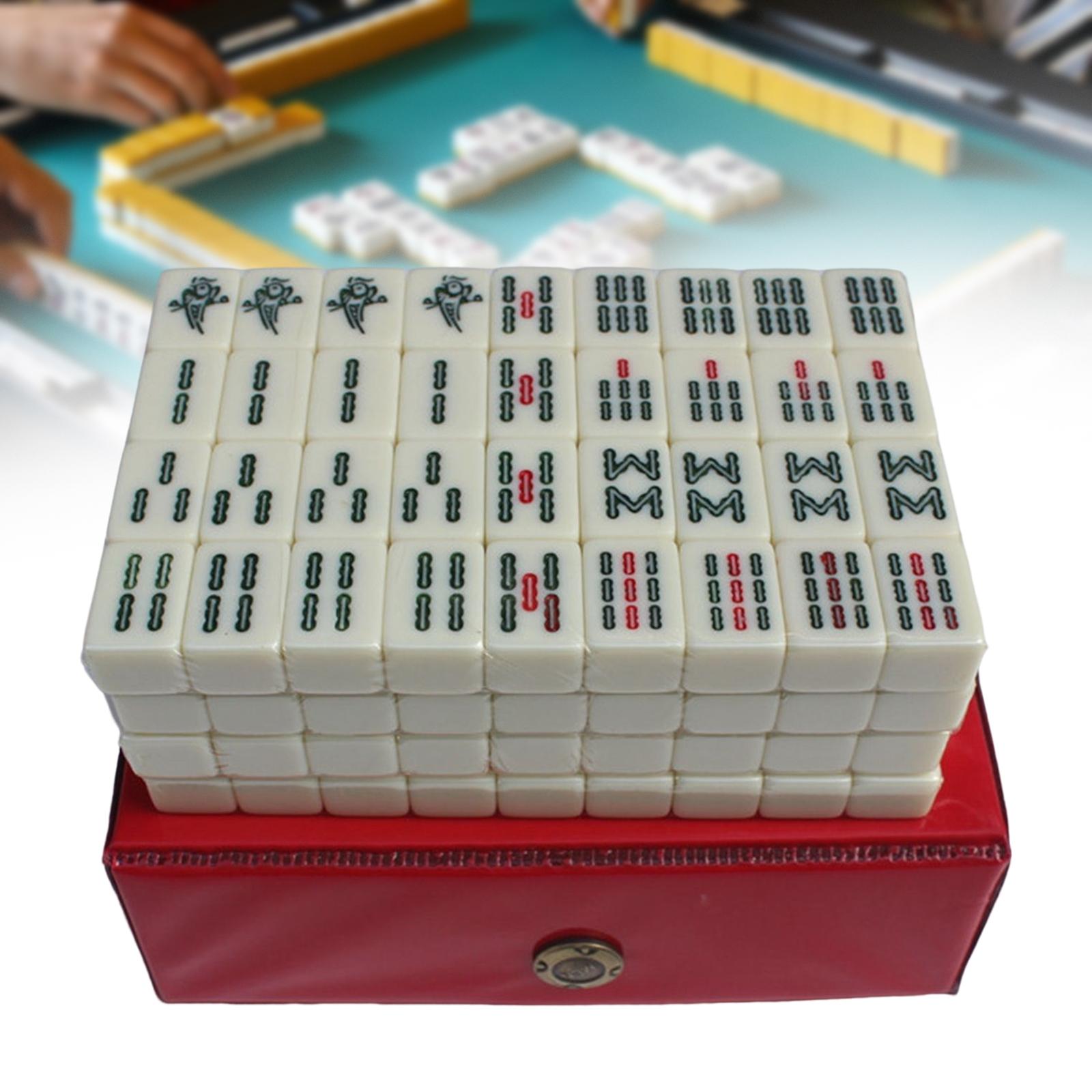 Board Game Jenga - ชุดเกมไพ่นกกระจอกแบบพกพาเกมกระดาน Mah Jongg พร้อมการเดินทาง