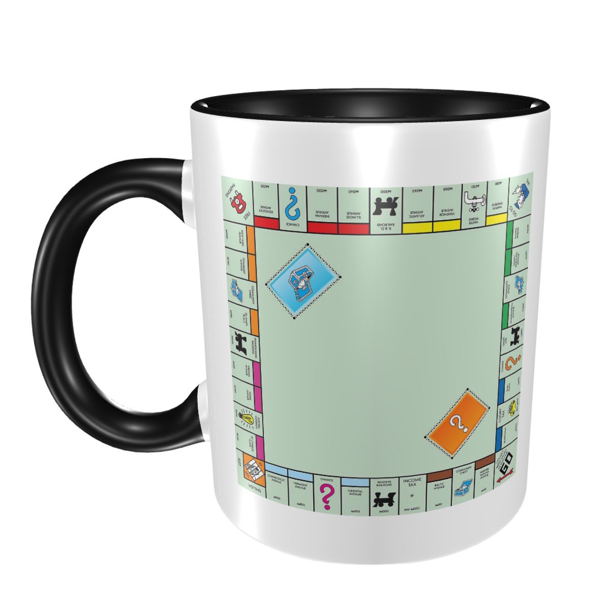 Board Game Monopoli - แก้วมัคเซรามิคตลกๆ ลายเกมกระดานโมโนโพลี สำหรับกาแฟ ชา นม ของขวัญสำหรับเพื่อน