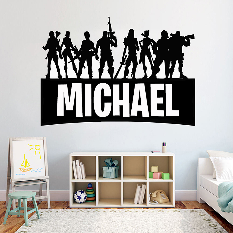 Board Game Movie - เกม Gamer ชื่อส่วนบุคคลตกแต่งผนังรูปลอกวิดีโอเกมสติ๊กเกอร์ติดผนังที่กำหนดเองสำหรับห้องนอนเด็กไวนิลตกแต่งภาพจิตรกรรมฝาผนัง G922