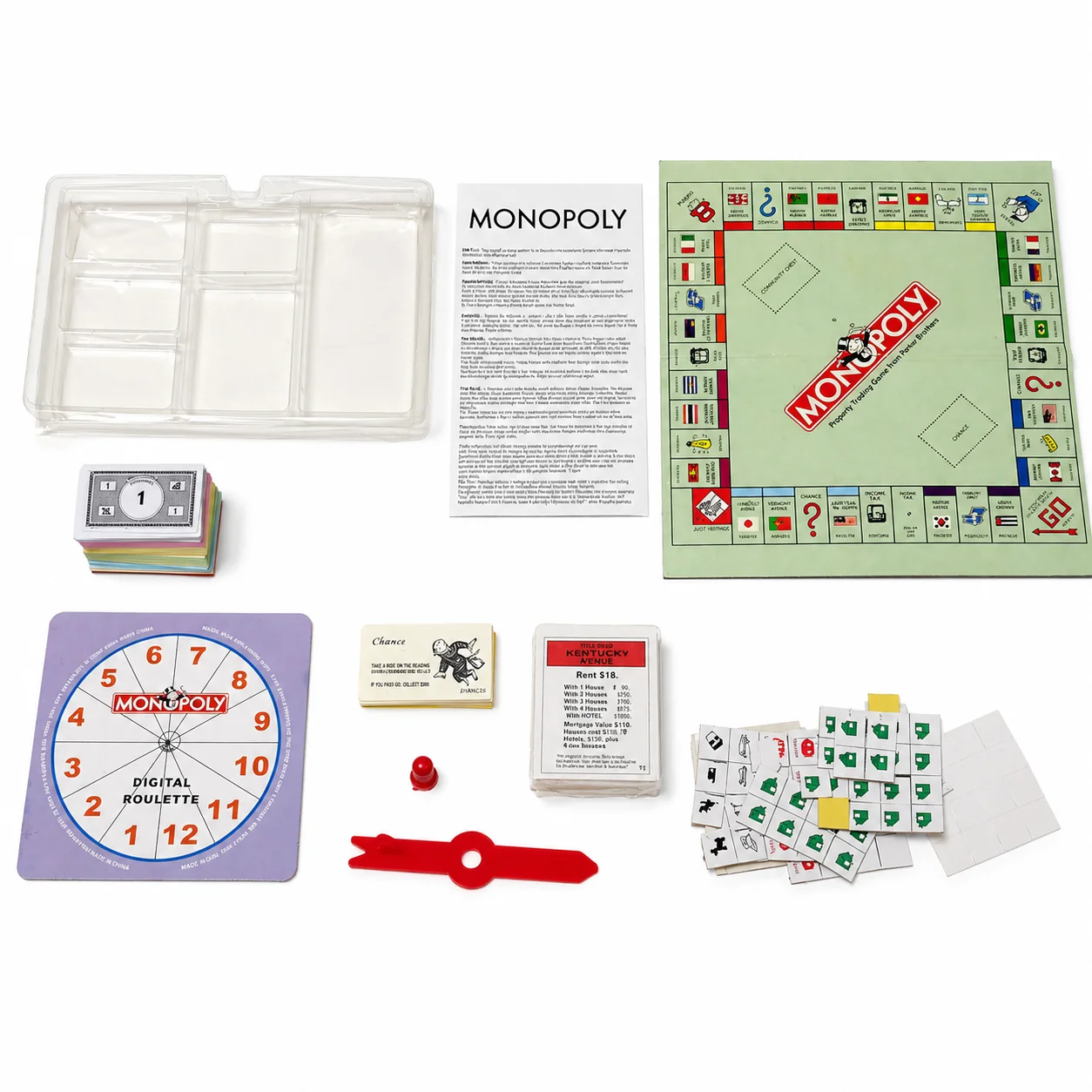 Board Game Monopoli - เกมกระดานโมโนโพลีคลาสสิก เกมซื้อขายทรัพย์สินสำหรับครอบครัว เกมพกพาสำหรับเด็กและผู้ใหญ่ เกมปาร์ตี้บนโต๊ะ ของเล่นเสริมพัฒนาการ ของขวัญ