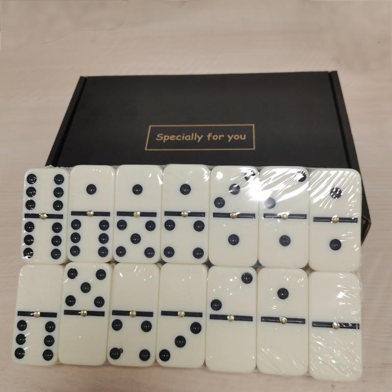 Board Game Monopoli - โดมิโนเมลามีน 28 ชิ้น บรรจุในกล่องกระดาษ สีขาวงาช้าง เกมปาร์ตี้