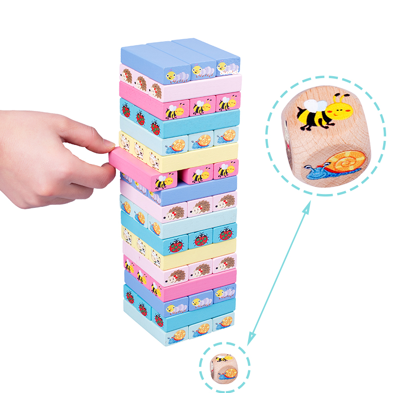 หมายเลขสัตว์บล็อกไม้เกม Domino - Board Game Jenga บทวิจารณ์และราคา